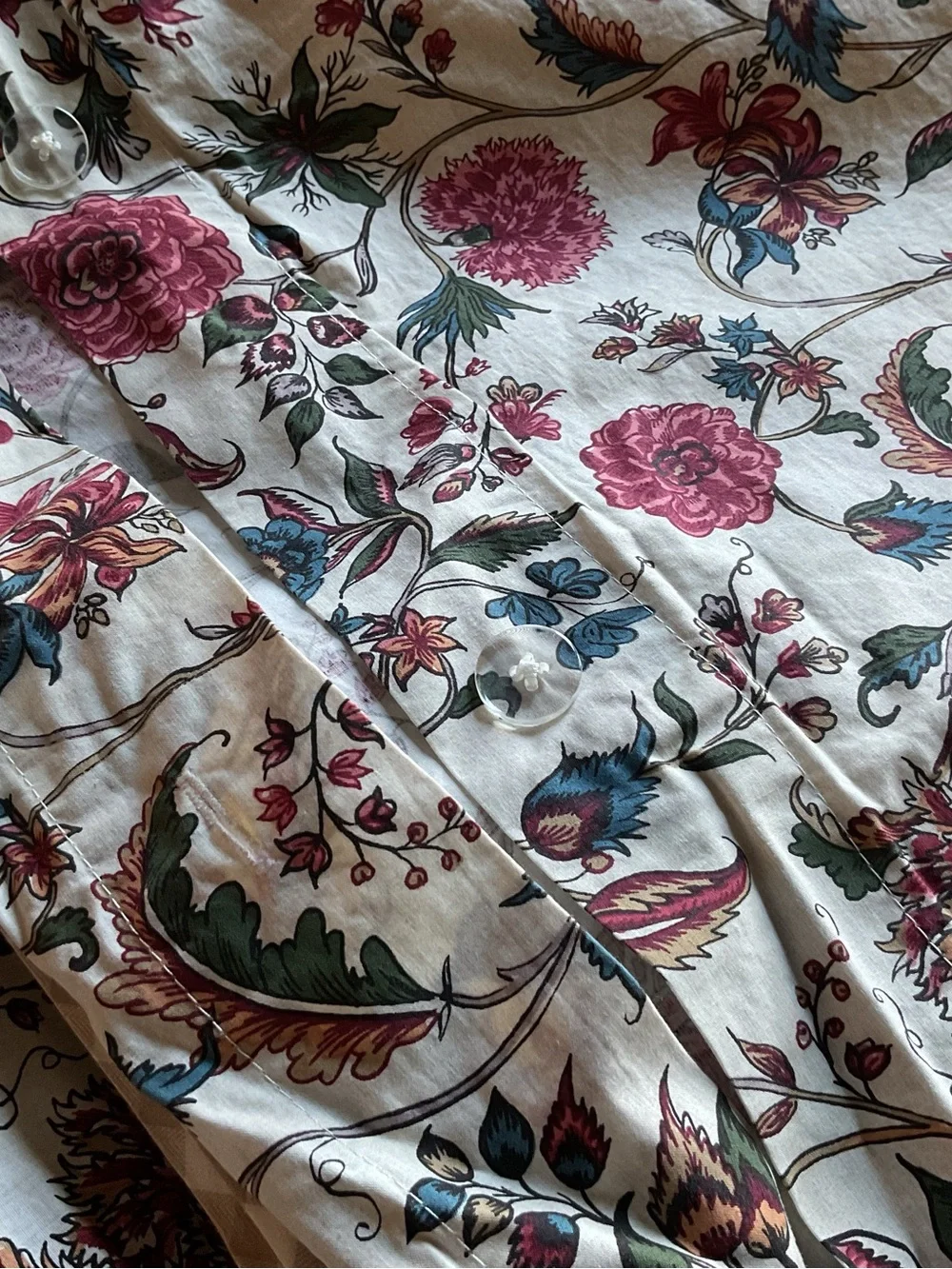 POTTERY BARN Amelie Floral with Gingham Borders Duvet Cover QUEEN 92x88”
